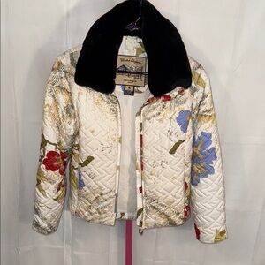 Obermeyer Floral Quilted Puffer Jacket with Black Collar